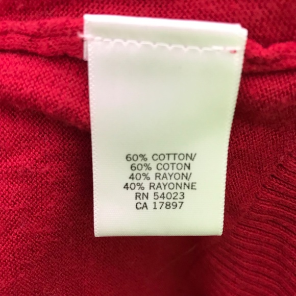 Y2K Banana Republic Cotton Blend Cardigan Sweater XS Cardinal Red - Picture 8 of 9